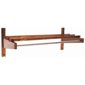 Central Specialties 1020102 COAT RACK WALNUT 24" Chrome Plated