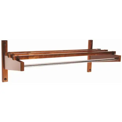 COAT RACK WALNUT 30" Chrome Plated