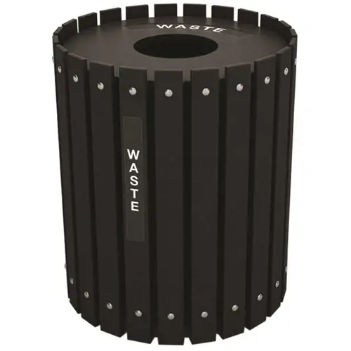 ROUND WASTE BIN, 32 GALLON Black