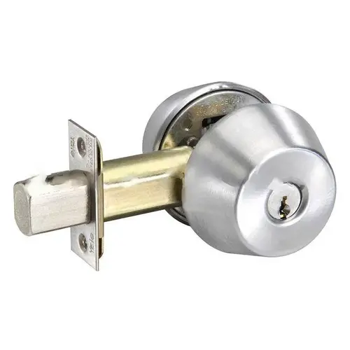 Single Cylinder Grade 2 Deadbolt with D38 Latch and D243 Strike and Para Keyway US26D (626) Satin Chrome Finish Single Cylinder Grade 2 Deadbolt with D38 Latch and D243 Strike and Para Keyway US26D (626) Satin Chrome Finish