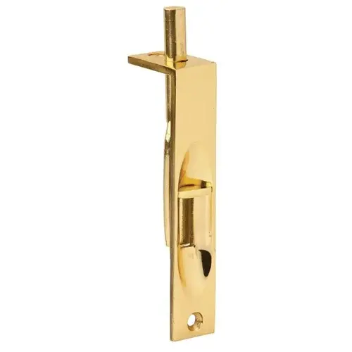 Solid Brass 4" Manual Flush Bolt Bright Brass Finish Solid Brass 4" Manual Flush Bolt Bright Brass Finish