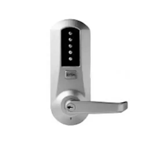 5000 Series Mechanical Pushbutton Cylindrical Lever Lock, Bright Polished Brass