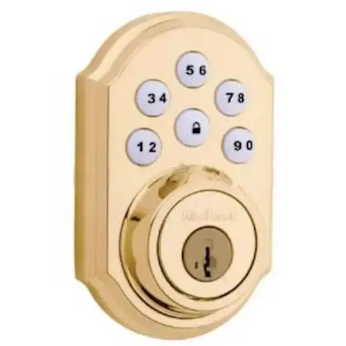 SmartCode 909 Touchpad Electronic Deadbolt Lifetime Polished Brass