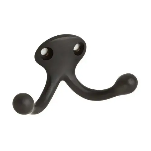 Aluminum Double Wardrobe Hook Black Finish