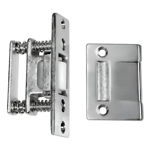 Roller Latch with Full Lip Strike Bright Chrome Finish Roller Latch with Full Lip Strike Bright Chrome Finish