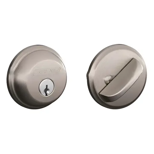 Single Cylinder Deadbolt C Keyway with 12287 Latch and 10116 Strike Satin Nickel Finish Single Cylinder Deadbolt C Keyway with 12287 Latch and 10116 Strike Satin Nickel Finish