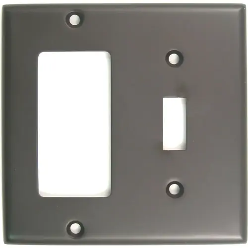 Double Rocker and Toggle Switch Plate Oil Rubbed Bronze Finish