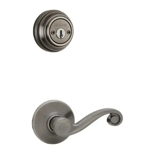 Lido Lever Interior Double Cylinder Handleset Trim, Satin Nickel Blackened Lido Lever Interior Double Cylinder Handleset Trim, Satin Nickel Blackened