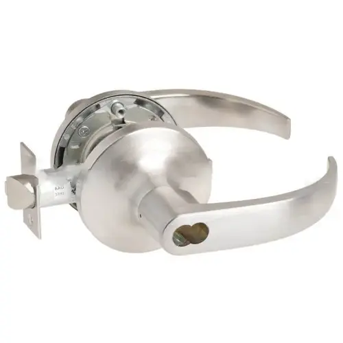 Office Entry Pacific Beach Lever Grade 1 Cylindrical Lock Large Format IC Less Core, 694 Latch, and 497-114 Strike US26D (626) Satin Chrome Finish Office Entry Pacific Beach Lever Grade 1 Cylindrical Lock Large Format IC Less Core, 694 Latch, and 497-114 Strike US26D (626) Satin Chrome Finish