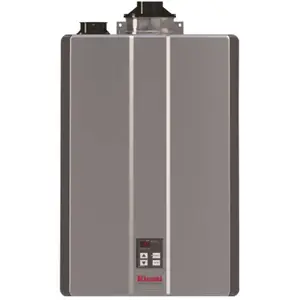 Rinnai RU199iN Super High Efficiency Plus 11 GPM Residential 199,000 BTU Natural Gas Tankless Water Heater Silver Metallic
