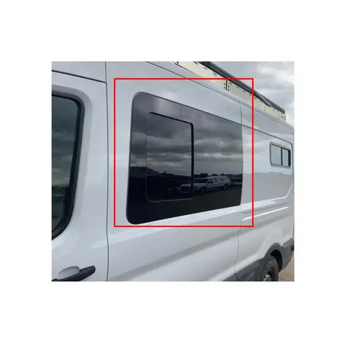 Window For Full Size Ford Transit First Driver Side Half-Slider Glass With Screen Long (148")
