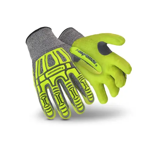 Thin Lizzie 2090X Gray/Yellow 10 Glass/HPPE Seamless Coated Cut-Resistant Gloves - ANSI A4 Cut Resistance - Sandy Nitrile Palm & Fingers Coating Pair