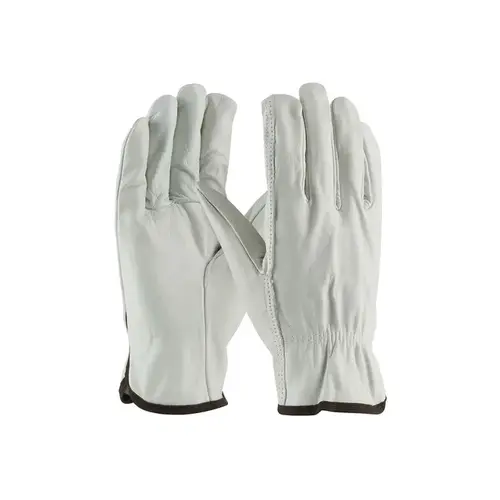 68-103 White Medium Grain Cowhide Leather Work Gloves - Straight Thumb - 9.3" Length Pair - pack of 12 68-103 White Medium Grain Cowhide Leather Work Gloves - Straight Thumb - 9.3" Length Pair - pack of 12