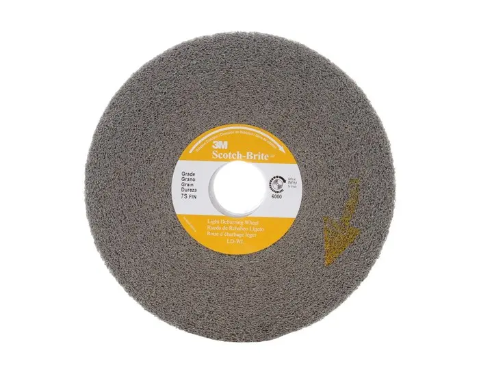 Scotch-Brite 0 LD-WL Series Light Deburring Wheel 6 in Dia Fine Grade 6000 rpm Gray 1661 Scotch-Brite 0 LD-WL Series Light Deburring Wheel 6 in Dia Fine Grade 6000 rpm Gray 1661