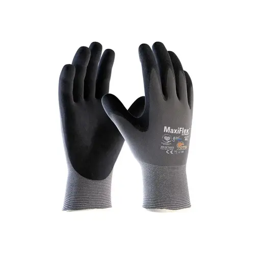 Ultimate AD-APT 42-874 Gray/Black Large Lycra/Nylon Work & General Purpose Gloves - ANSI A1 Cut Resistance - Nitrile Palm & Fingers Coating - 8.7" Length Pair Ultimate AD-APT 42-874 Gray/Black Large Lycra/Nylon Work & General Purpose Gloves - ANSI A1 Cut Resistance - Nitrile Palm & Fingers Coating - 8.7" Length Pair