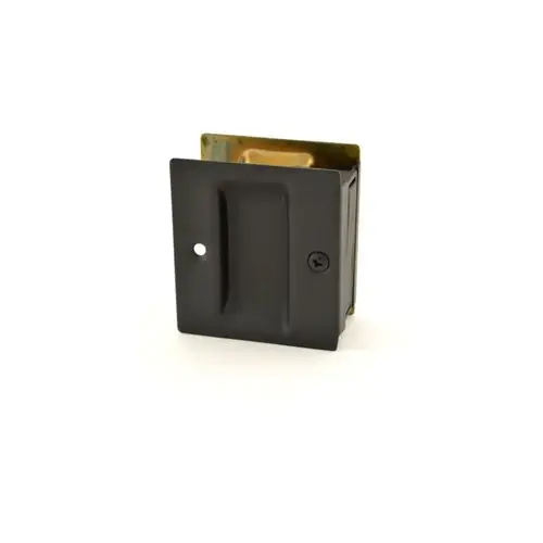 Passage Pocket Door Lock Square Cutout Satin Black Finish