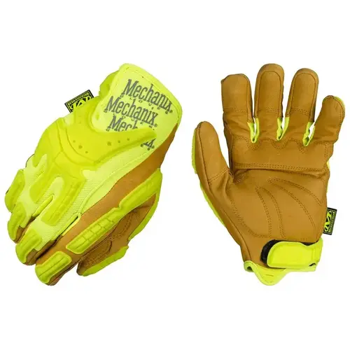 CG Heavy Duty Fluorescent Yellow Small Leather Work Gloves Pair CG Heavy Duty Fluorescent Yellow Small Leather Work Gloves Pair