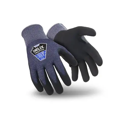 Blue/Black 3XL HPPE/Fiberglass Knit Cut-Resistant Gloves - ANSI A3 Cut Resistance - Nitrile Foam Palm & Fingers Coating Pair Blue/Black 3XL HPPE/Fiberglass Knit Cut-Resistant Gloves - ANSI A3 Cut Resistance - Nitrile Foam Palm & Fingers Coating Pair