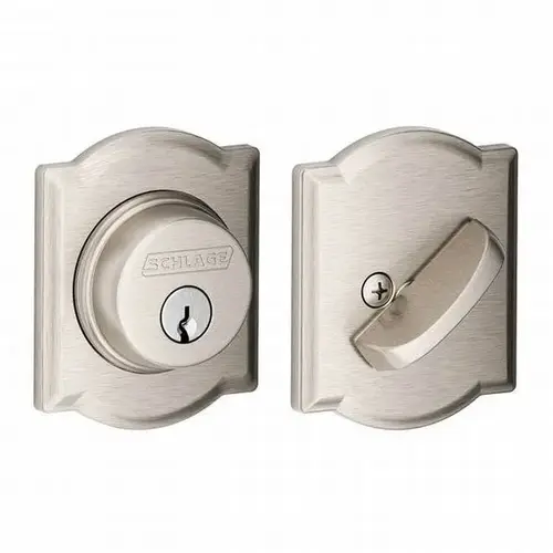 Camelot Single Cylinder Deadbolt C Keyway with 12287 Latch and 10116 Strike Satin Nickel Finish Camelot Single Cylinder Deadbolt C Keyway with 12287 Latch and 10116 Strike Satin Nickel Finish