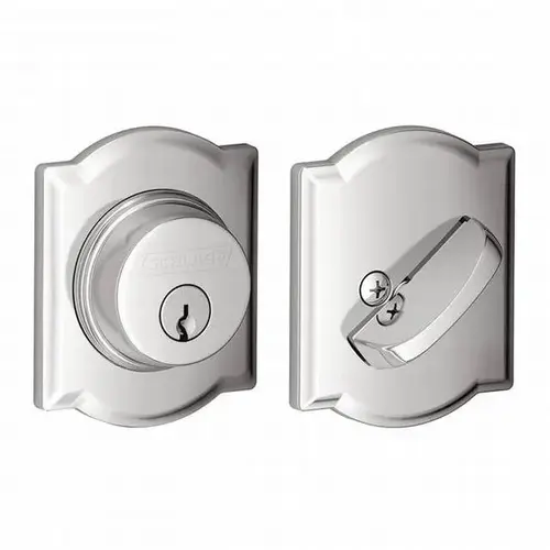Camelot Single Cylinder Deadbolt C Keyway with 12287 Latch and 10116 Strike Bright Chrome Finish Camelot Single Cylinder Deadbolt C Keyway with 12287 Latch and 10116 Strike Bright Chrome Finish
