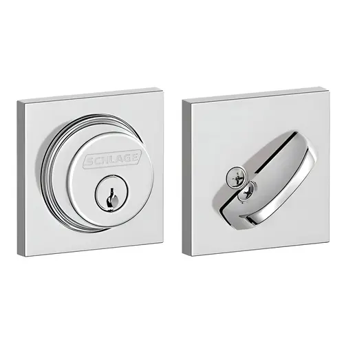 Collins Single Cylinder Deadbolt C Keyway with 12287 Latch and 10116 Strike Bright Chrome Finish Collins Single Cylinder Deadbolt C Keyway with 12287 Latch and 10116 Strike Bright Chrome Finish
