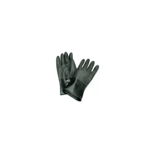B174R Black 9 Butyl Unsupported Chemical-Resistant Gloves - 14" Length - Rough Finish - 17 mil Thick Pair