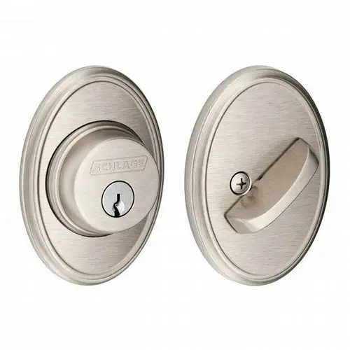 Wakefield Single Cylinder Deadbolt C Keyway with 12287 Latch and 10116 Strike Satin Nickel Finish