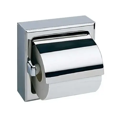 Surface Mounted Toilet Tissue Dispenser with Hood Satin Stainless Steel Finish Surface Mounted Toilet Tissue Dispenser with Hood Satin Stainless Steel Finish