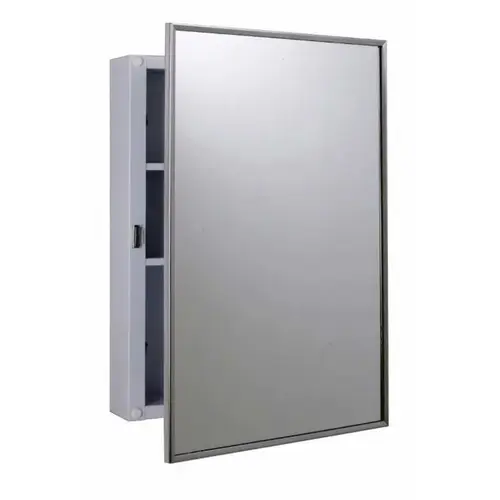 14-1/8" x 20-1/4" Surface Mounted Medicine Cabinet Satin Stainless Steel Finish 14-1/8" x 20-1/4" Surface Mounted Medicine Cabinet Satin Stainless Steel Finish
