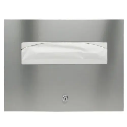 Recessed Seat Cover Dispenser with Concealed Flange Satin Stainless Steel Finish Recessed Seat Cover Dispenser with Concealed Flange Satin Stainless Steel Finish