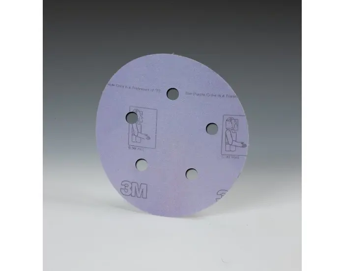 3M 360L Coated Aluminum Oxide Purple Hook & Loop Disc - Film Backing - 3 mil Weight - P800 Grit - Super Fine - 5 Diameter - pa 60440105264-XCP100 3M 360L Coated Aluminum Oxide Purple Hook & Loop Disc - Film Backing - 3 mil Weight - P800 Grit - Super Fine - 5 Diameter - pa 60440105264-XCP100