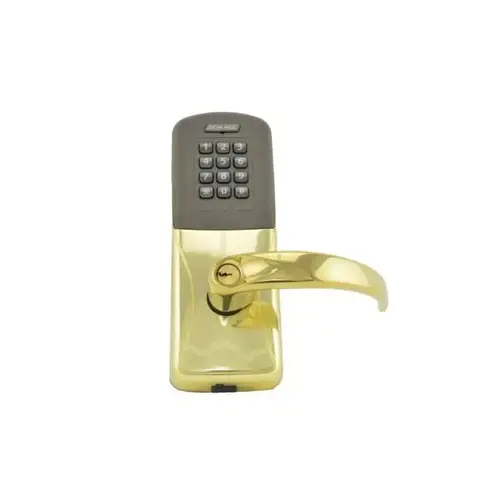 Standalone Electronic Lock with Rights on Lock Cylindrical Classroom / Storeroom Proximity and Keypad Sparta Lever with 13247 Latch and 10025 Stike with C Keyway Bright Brass Finish Standalone Electronic Lock with Rights on Lock Cylindrical Classroom / Storeroom Proximity and Keypad Sparta Lever with 13247 Latch and 10025 Stike with C Keyway Bright Brass Finish