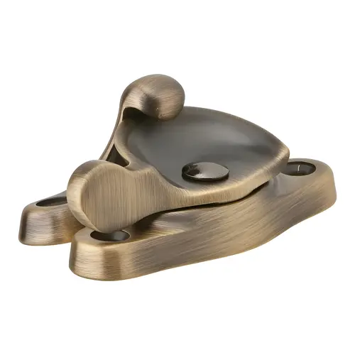 Aluminum Slim Pack Window Lock, Aluminum Material, 15/16" X 2-9/16" Dimension, Residential Series, Antique Brass Finish