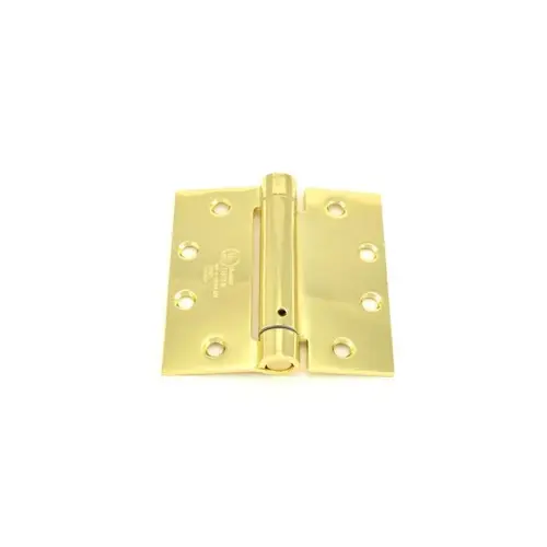 4-1/2" x 4-1/2" Standard Weight Spring Hinge Bright Brass Finish