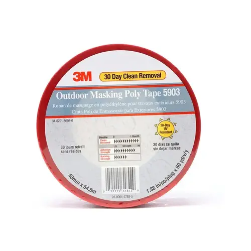 5903 Series Outdoor Masking Poly Tape, 54.8 m x 48 mm, Red 5903 Series Outdoor Masking Poly Tape, 54.8 m x 48 mm, Red
