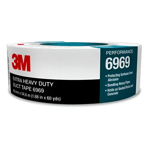 6969 Series Extra Heavy Duty Duct Tape, 54.8 m x 72 mm, 10.7 mil THK, Silver 6969 Series Extra Heavy Duty Duct Tape, 54.8 m x 72 mm, 10.7 mil THK, Silver