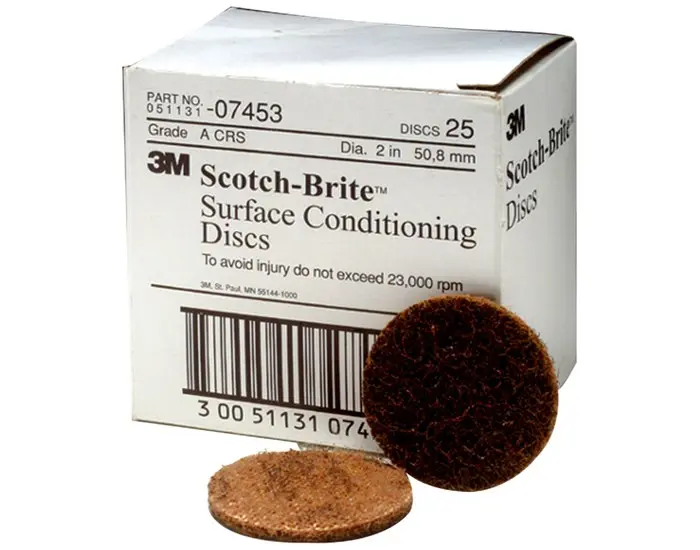 Scotch-Brite SC-DH Series No-Hole Surface Conditioning Disc 2 in Coarse Grade Aluminum Oxide Brown 07453 Scotch-Brite SC-DH Series No-Hole Surface Conditioning Disc 2 in Coarse Grade Aluminum Oxide Brown 07453