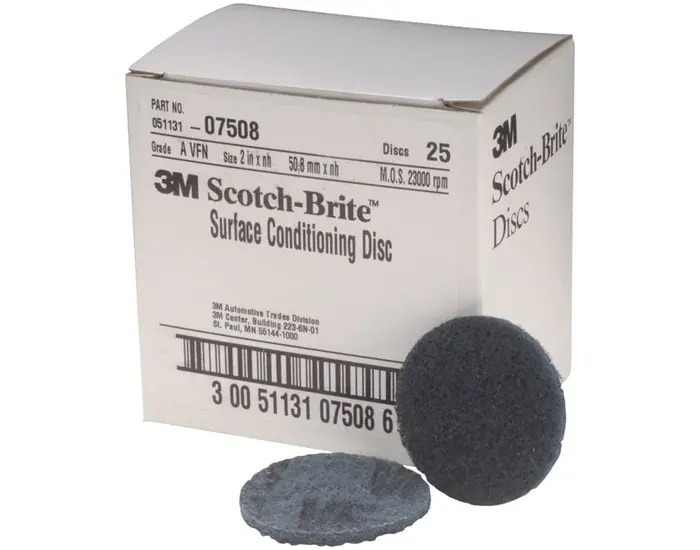Scotch-Brite SC-DH Series No-Hole Surface Conditioning Disc 2 in Very Fine Grade Aluminum Oxide Blue 07508 Scotch-Brite SC-DH Series No-Hole Surface Conditioning Disc 2 in Very Fine Grade Aluminum Oxide Blue 07508