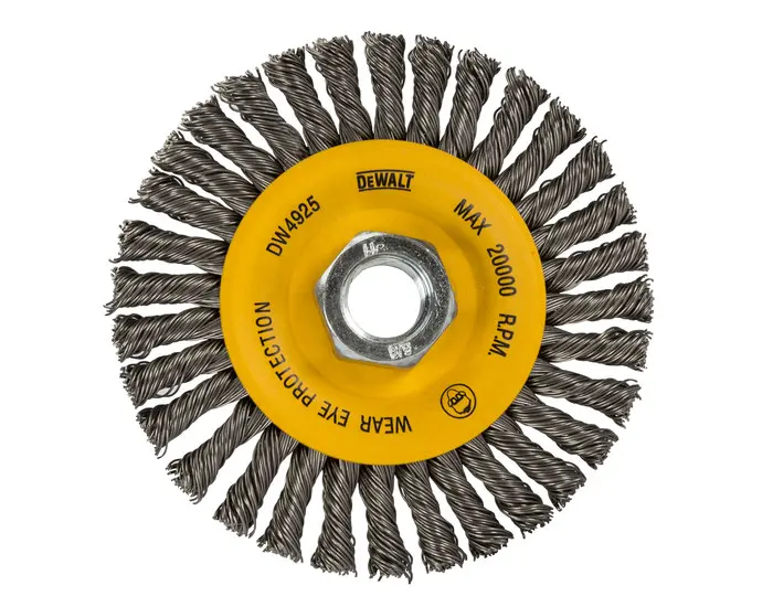 DEWALT Carbon Wheel Brush.020 Bristle Diameter - Arbor Attachment - 4 Outside Diameter DW4925B