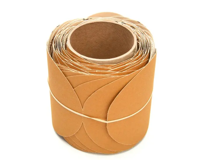 3M 363I Series Abrasive Disc Roll 5 in Dia P150 Grit PSA Gold 21796 3M 363I Series Abrasive Disc Roll 5 in Dia P150 Grit PSA Gold 21796