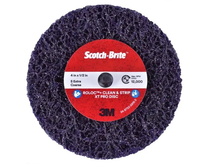 Scotch-Brite XT Pro Series Clean and Strip Disc 4 in Dia Extra Coarse Grade 12000 rpm Purple 21552 Scotch-Brite XT Pro Series Clean and Strip Disc 4 in Dia Extra Coarse Grade 12000 rpm Purple 21552