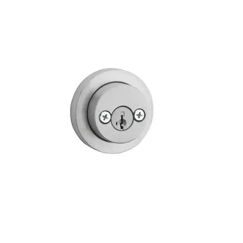 Round Double Cylinder Deadbolt with Smart Key with Round Corner Adjustable Latch and Round Corner Strike Satin Chrome Finish Round Double Cylinder Deadbolt with Smart Key with Round Corner Adjustable Latch and Round Corner Strike Satin Chrome Finish