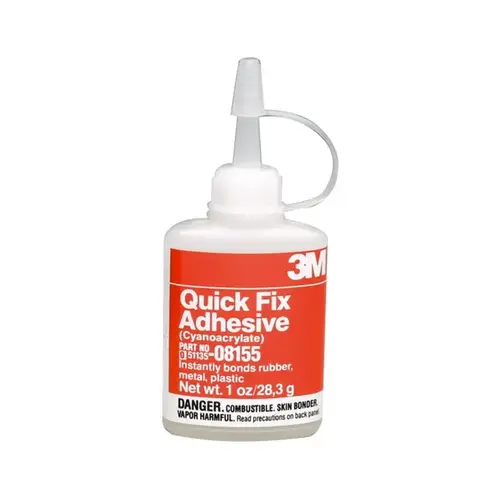1-Component General Purpose Quick Fix Adhesive, 1 oz Bottle, Thin Fluid, Clear, 1 min Curing 1-Component General Purpose Quick Fix Adhesive, 1 oz Bottle, Thin Fluid, Clear, 1 min Curing