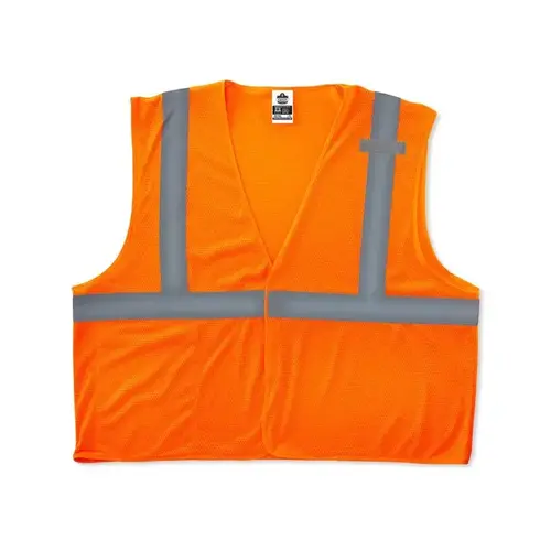 GloWear Safety Vest, 8210HL, Mesh, Class 2, Type R, 2 in Reflective Tape, 2 Pockets, Hook and Loop, Small/Medium, Orange - pack of 6 GloWear Safety Vest, 8210HL, Mesh, Class 2, Type R, 2 in Reflective Tape, 2 Pockets, Hook and Loop, Small/Medium, Orange - pack of 6