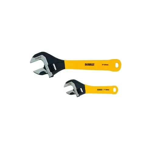 6" And 10" Adjustable Wrench Set Chrome/Yellow