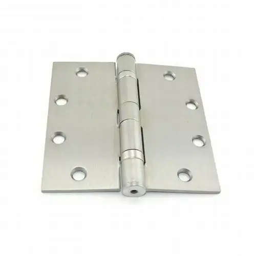 5" x 5" Steel Full Mortise Ball Bearing Standard Weight Square Corner Hinge # 068624 Satin Chrome Finish 5" x 5" Steel Full Mortise Ball Bearing Standard Weight Square Corner Hinge # 068624 Satin Chrome Finish