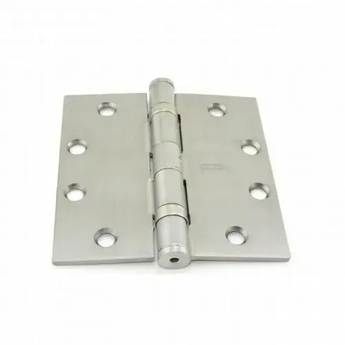 4-1/2" x 4-1/2" Full Mortise Ball Bearing Standard Weight Square Corner Hinge Non Removable Pin # 043393 Square Finish Satin Chrome 4-1/2" x 4-1/2" Full Mortise Ball Bearing Standard Weight Square Corner Hinge Non Removable Pin # 043393 Square Finish Satin Chrome