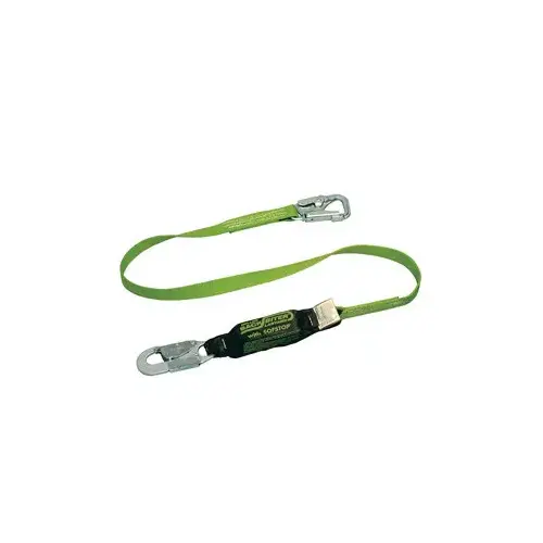 913B Green Polyester Webbing Shock-Absorbing Lanyard - 6 ft Length 913B Green Polyester Webbing Shock-Absorbing Lanyard - 6 ft Length