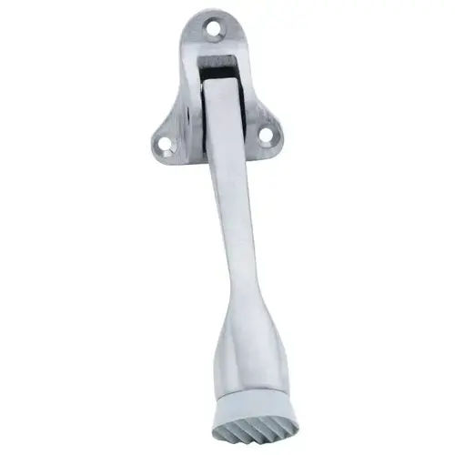 Solid Brass 4" Kick Down Door Holder Satin Chrome Finish Solid Brass 4" Kick Down Door Holder Satin Chrome Finish