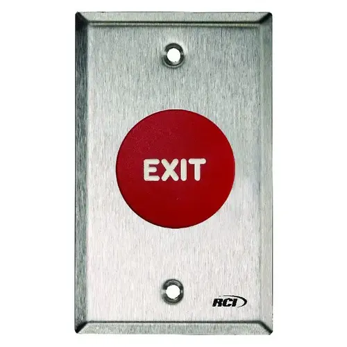 Time Delay Mushroom Exit Push Button, Satin Stainless Steel Finish Time Delay Mushroom Exit Push Button, Satin Stainless Steel Finish